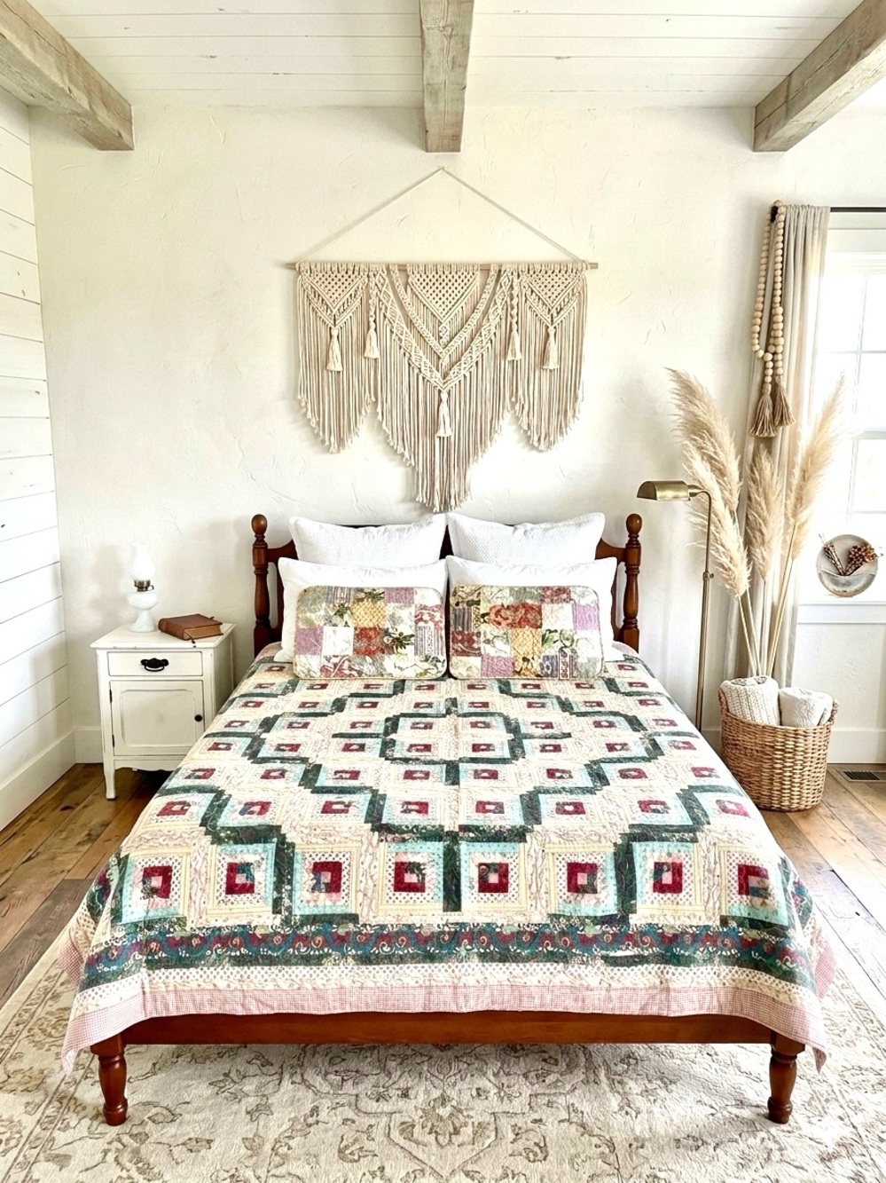 Artisan SET Quilt/pillows w cottagecore Country cabin prairie patchwork vibe